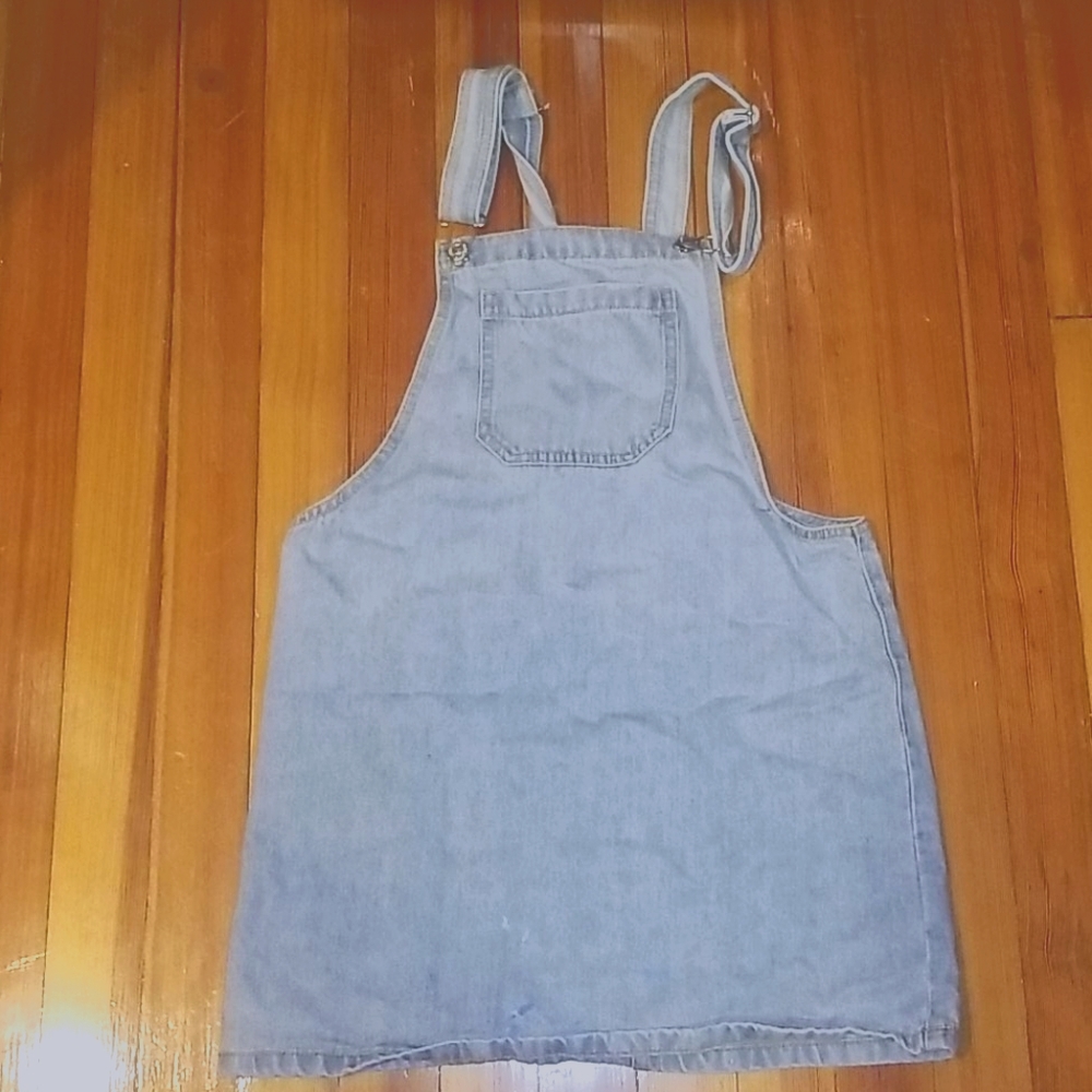 Denim overall dress